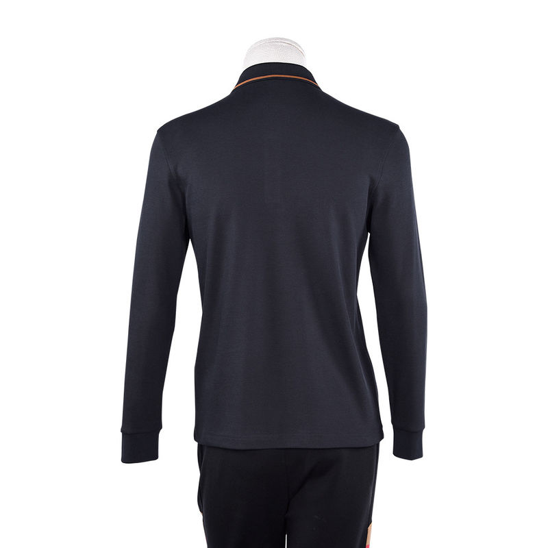 Зелёная печать на заказ логотип противопожарный хлопчатобумажная длинная рукава поло рубашка для бизнеса