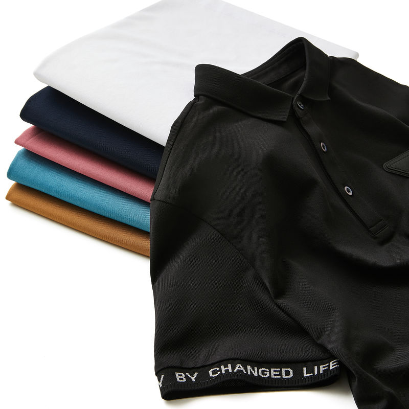 Офисная форма поло рубашка из трикотажной ткани с высокой эластичностью и индивидуальной печатью