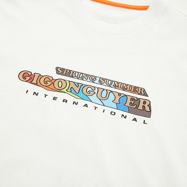 Дизайн на заказ Цвет Круглая шея Белая футболка хлопчатобумажная для мужчин Мужчины ODM OEM Puff DTG печать