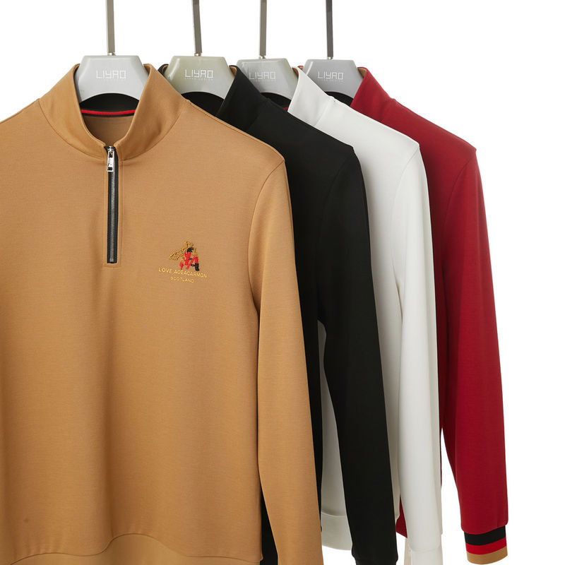 Мужская футболка для гольфа с длинным рукавом в 100% хлопка пике с полной сублимацией