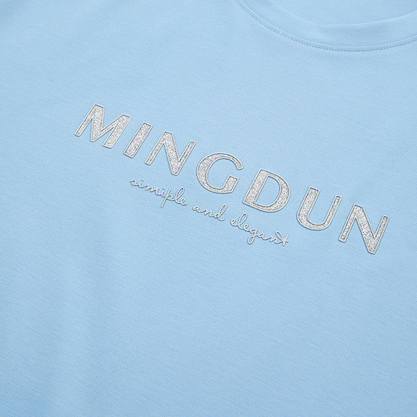 Метод ткачества вязаная обычная фигура весенний летний синий 100% хлопчатобумажная футболка для мужчин