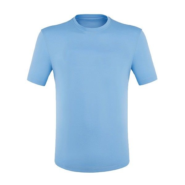 Метод ткачества вязаная обычная фигура весенний летний синий 100% хлопчатобумажная футболка для мужчин