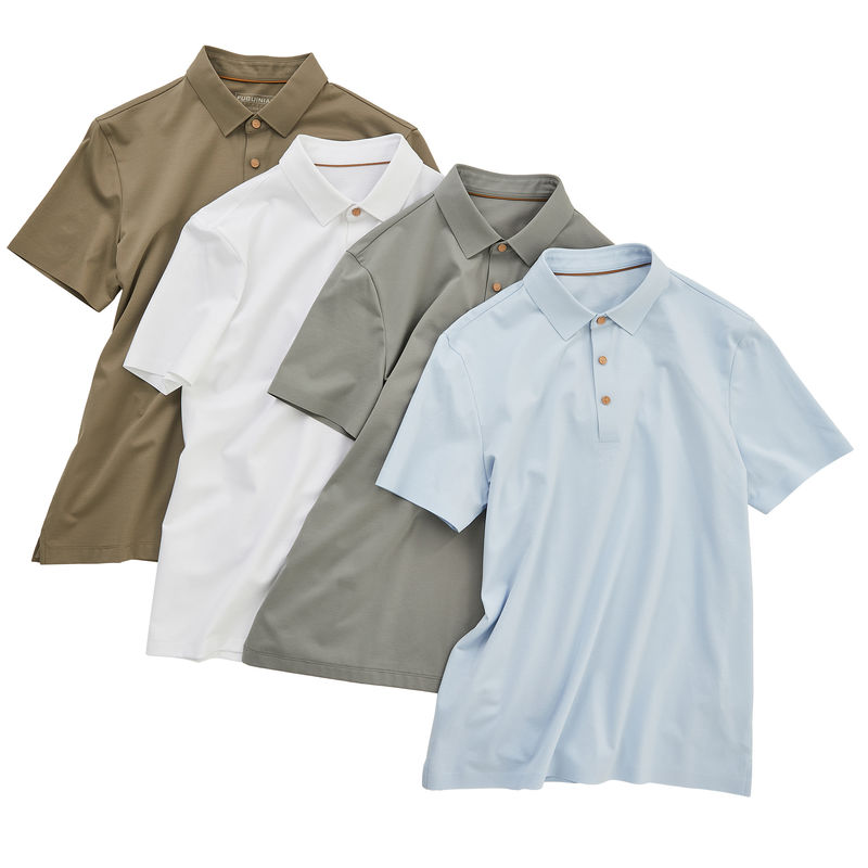 100% хлопчатобумажная мужская футболка с длинным рукавом с логотипом и кнопкой закрытия