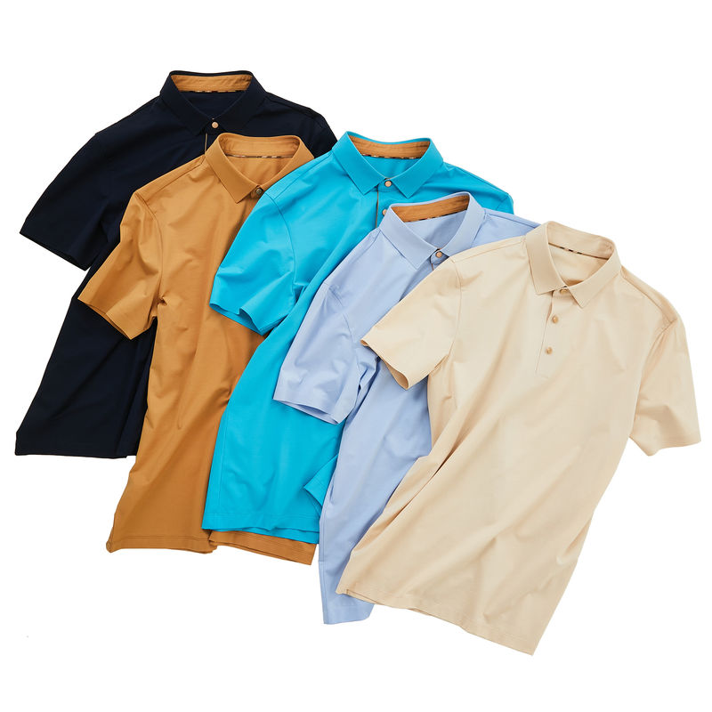 95% хлопка 5% спандекса Мужчина Гольф Бизнес униформа твердое цвет Поло рубашка для производительности