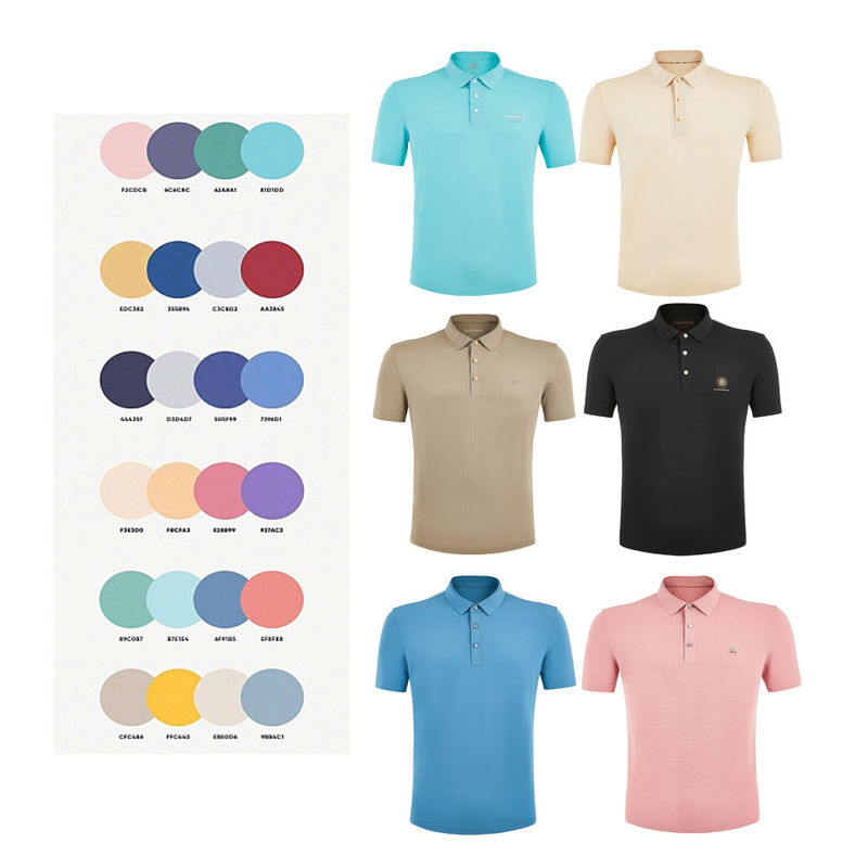 Настраиваемый цветовой логотип Polo Spandex Nylon мужская футболка без швов для OEM ODM узоров