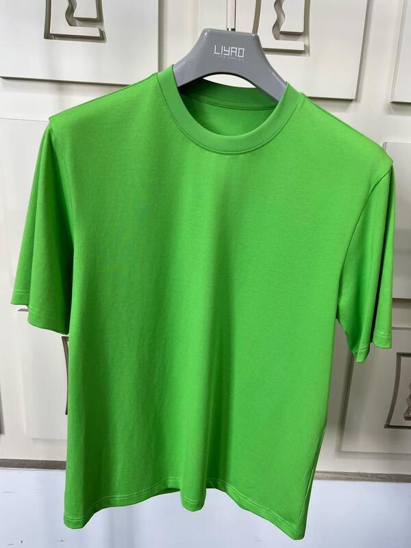 100% Хлопковая базовая футболка оверсайз кроп для мужчин