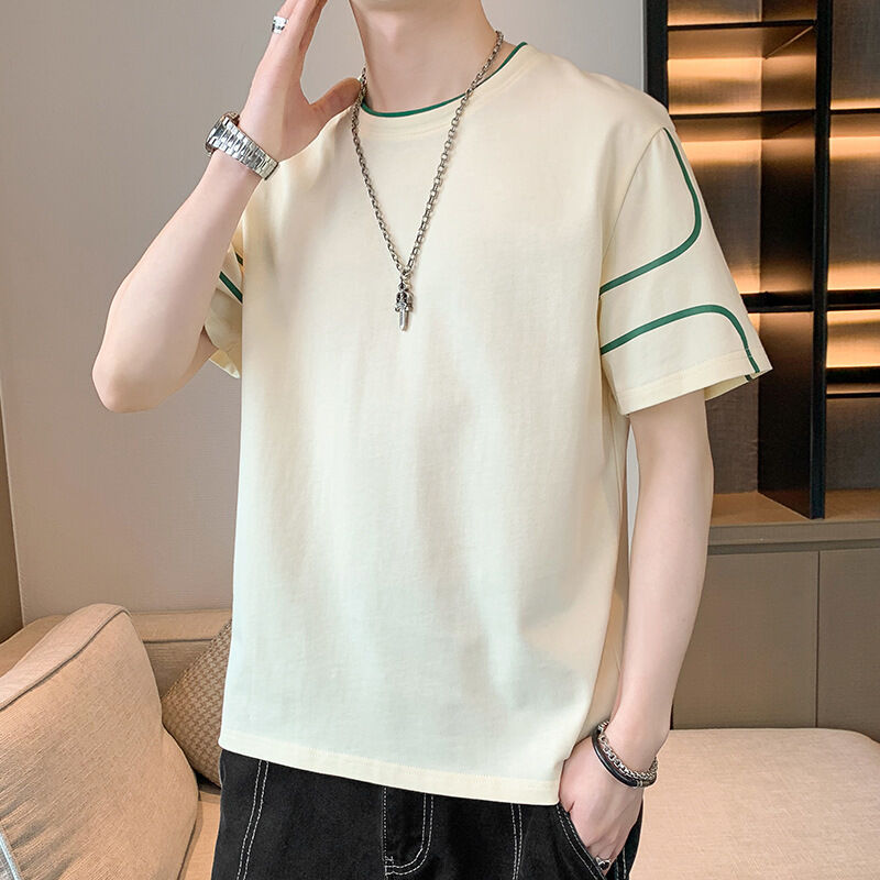 OEM индивидуальный логотип, вышивка, печатный дизайн для мужской футболки с коротким рукавом, свободный топ, летняя футболка с рукавом до середины