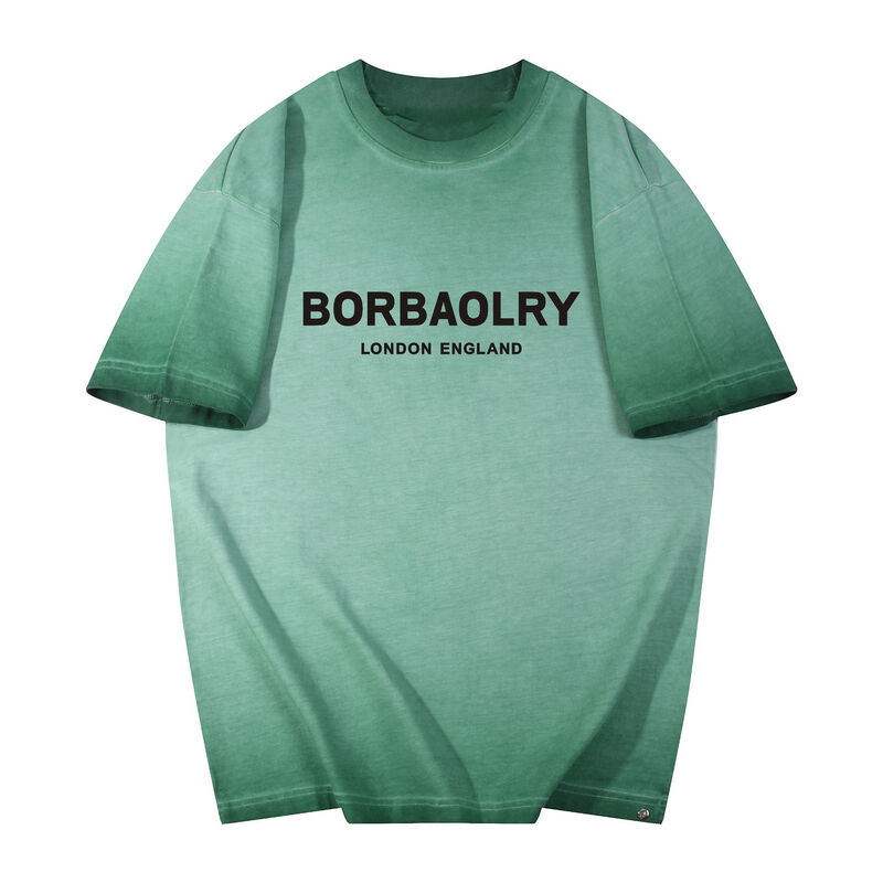 Горячая мужская футболка стиральная для мужчин Старинный стиль Большой размер рубашки Настройка логотипа Печать моды Неформальная рубашка с коротким рукавом