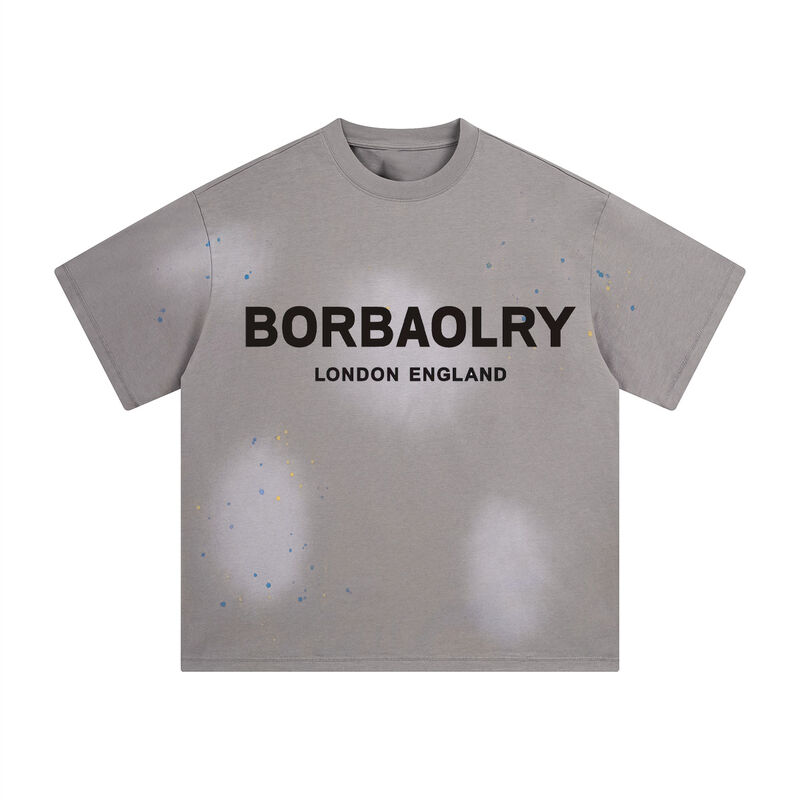 Высококачественные плотные мужские футболки оверсайз с эффектом кислотной стирки и состаренным видом, футболки на заказ укороченные мужские