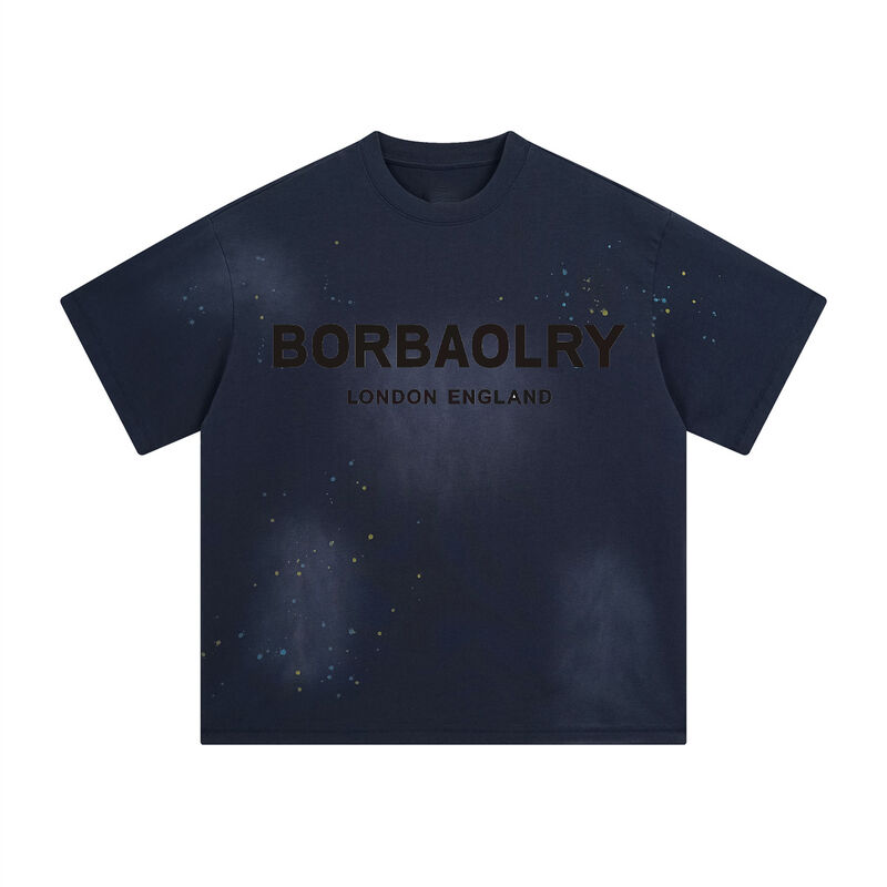 Высококачественные плотные мужские футболки оверсайз с эффектом кислотной стирки и состаренным видом, футболки на заказ укороченные мужские