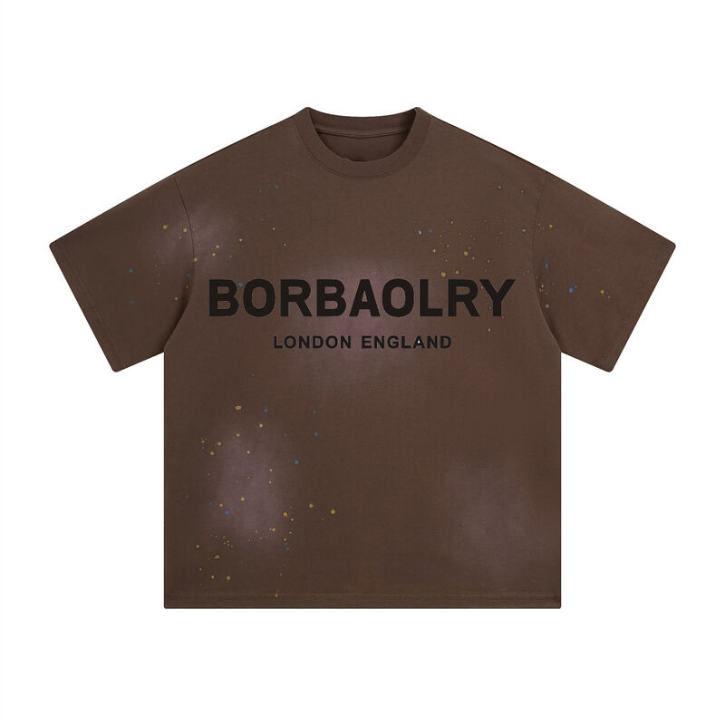 Высококачественные плотные мужские футболки оверсайз с эффектом кислотной стирки и состаренным видом, футболки на заказ укороченные мужские