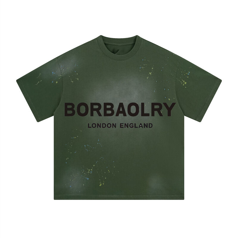 Высококачественные плотные мужские футболки оверсайз с эффектом кислотной стирки и состаренным видом, футболки на заказ укороченные мужские