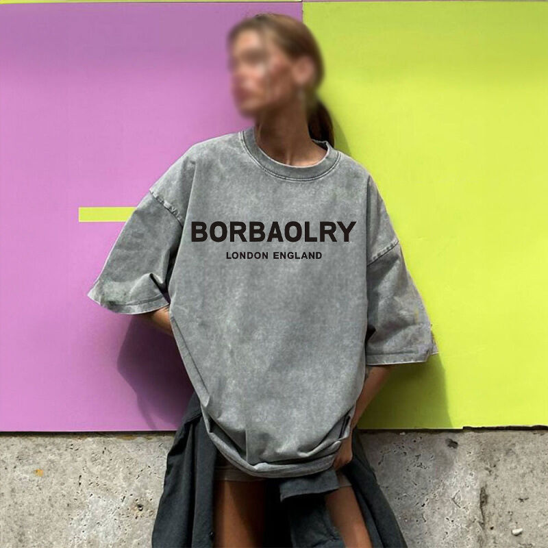 Высококачественная хлопчатобумажная футболка сверхразмерная винтажная твердоцветная промытая футболка тяжелая винтажная футболка