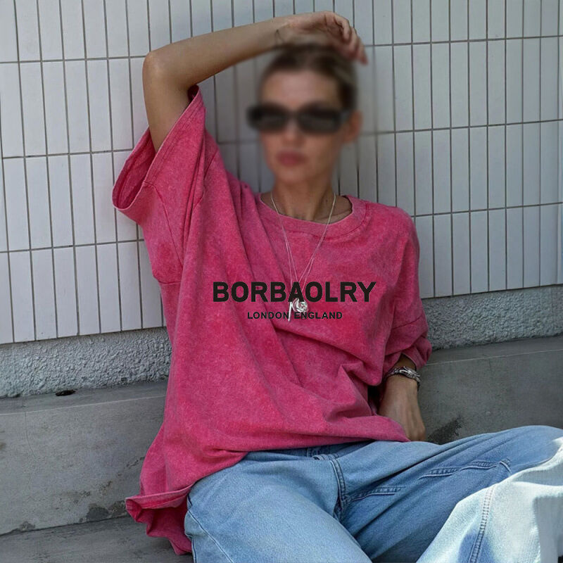 Высококачественная хлопчатобумажная футболка сверхразмерная винтажная твердоцветная промытая футболка тяжелая винтажная футболка