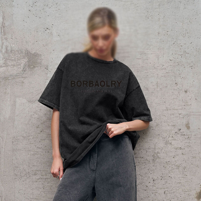 Высококачественная хлопчатобумажная футболка сверхразмерная винтажная твердоцветная промытая футболка тяжелая винтажная футболка