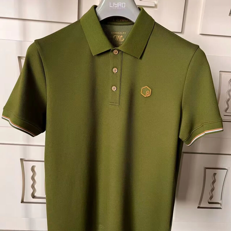 Премиум мужские поло рубашки Классический воротник Красочный ассортимент изысканный детализированный текстурированный силиконовый логотип Высокое качество мужской поло футболка