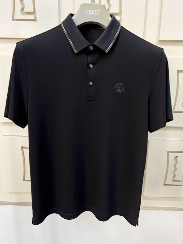 Мужские поло класса люкс | Минималистичный дизайн с контрастным воротником, высококачественная мужская футболка, профессиональная футболка от фабрики