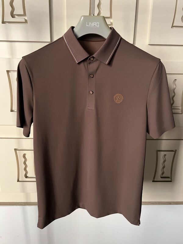 Мужские поло класса люкс | Минималистичный дизайн с контрастным воротником, высококачественная мужская футболка, профессиональная футболка от фабрики