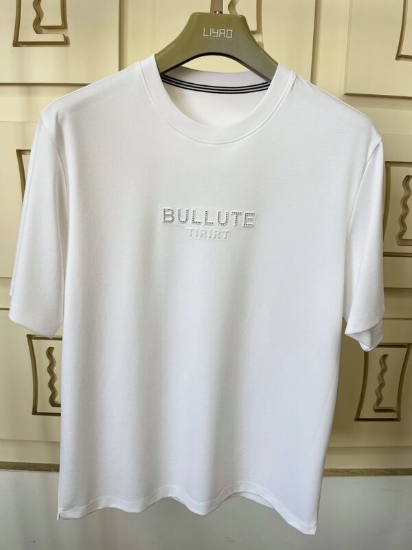 Luxury Crew Neck T-shirt Print Logo Design Принимает Оригинальный Процесс Вышивки Ткани Плюс Тепло - Трансфер Виниловый Процесс OEM/ODM