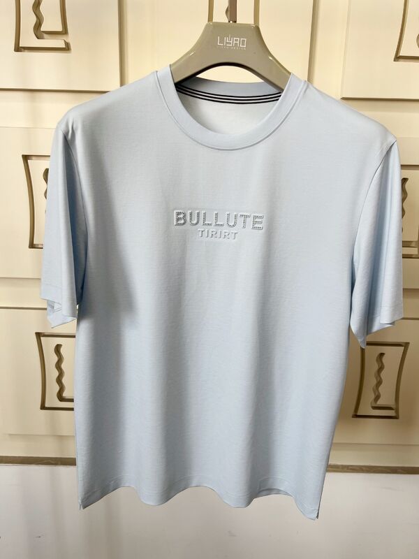 Luxury Crew Neck T-shirt Print Logo Design Принимает Оригинальный Процесс Вышивки Ткани Плюс Тепло - Трансфер Виниловый Процесс OEM/ODM