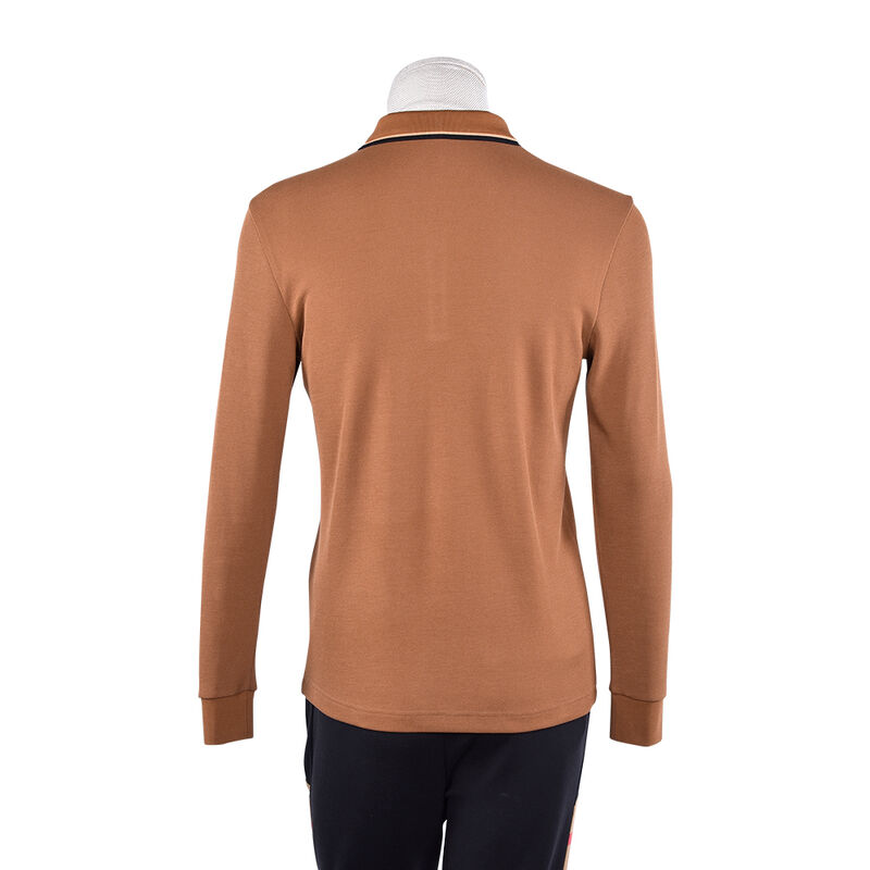 Распродажа Дизайн Антипиллинг Однотонные Новые Лонгслив Поло Контрастный Воротник Дизайн Логотип на заказ