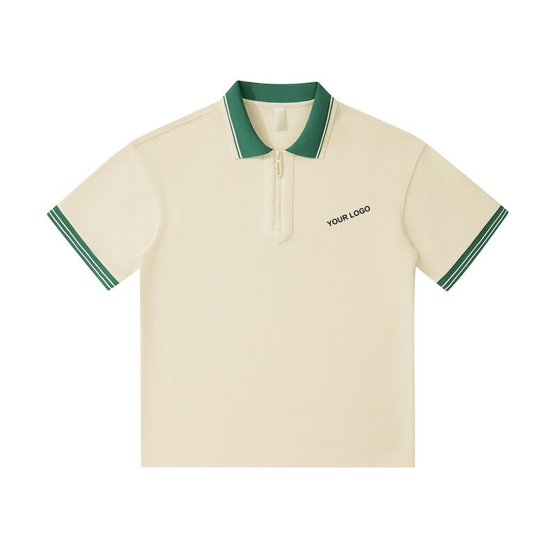 Новое прибытие Летняя оптовая продажа Мужская полирушка Бумажная 1/4 Zip Гольф Поло футболка Уличная одежда Большие мужские полирушки