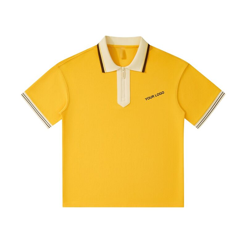 Новое прибытие Летняя оптовая продажа Мужская полирушка Бумажная 1/4 Zip Гольф Поло футболка Уличная одежда Большие мужские полирушки