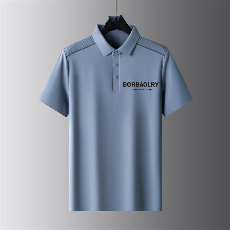 Летняя мужская бизнес-футболка поло с коротким рукавом, тонкий воротник, полурукав, бизнес-кэжуал, тренд