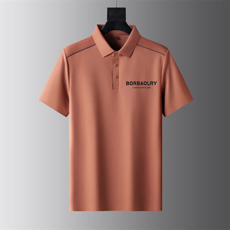 Летняя мужская бизнес-футболка поло с коротким рукавом, тонкий воротник, полурукав, бизнес-кэжуал, тренд