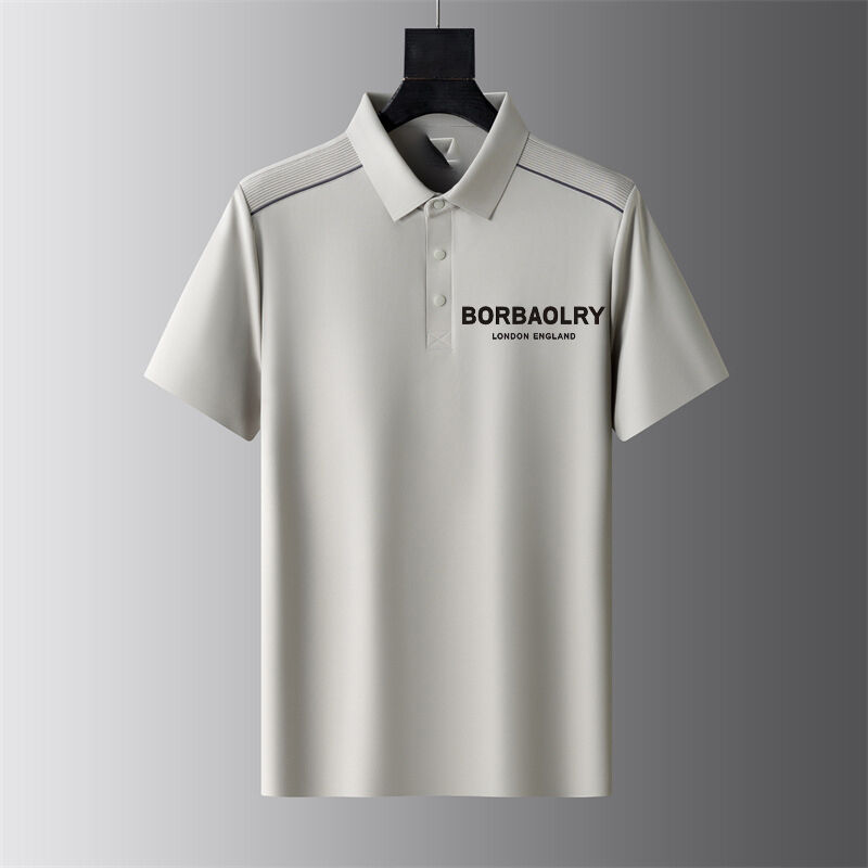 Летняя мужская бизнес-футболка поло с коротким рукавом, тонкий воротник, полурукав, бизнес-кэжуал, тренд