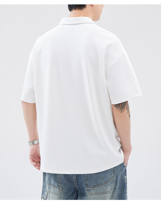 Новая поло рубашка с короткими рукавами в четверть цветами, хлопковая футболка для мужчин.