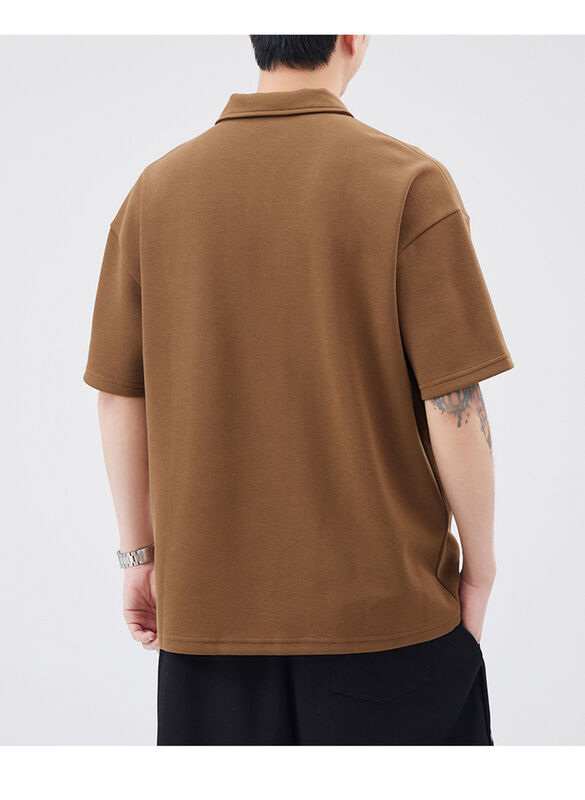 Новая поло рубашка с короткими рукавами в четверть цветами, хлопковая футболка для мужчин.